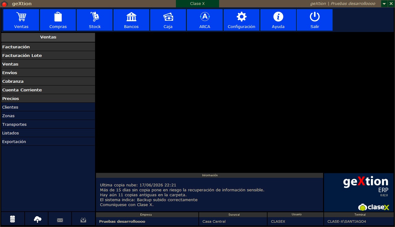 geXtion ERP — Menu